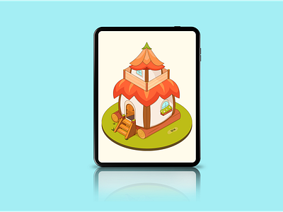 Flower house │ Vector 2d app branding casual games concept event flower house vector free to play game illustration isometric house mobile mobile f2p games monetization townest ui vector