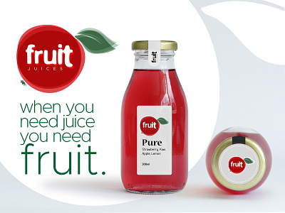 Fruit juices - Logo and Label deisgn advertising branding clean design fruit fruit illustration jucies juice label design logo minimal