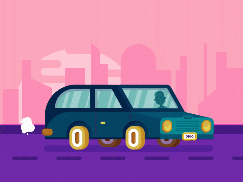 Funky car animation car illustration