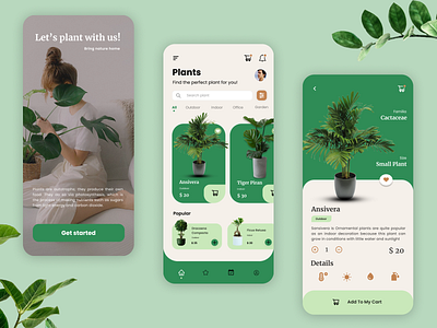 Plant Shop App app design mobile ui