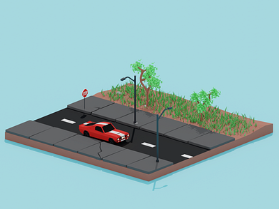 Low poly road