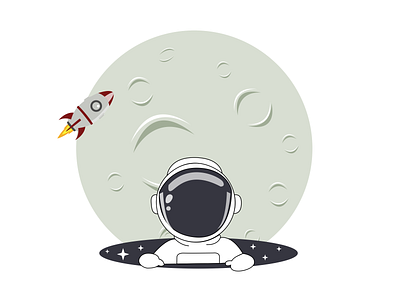 moon rocket and astronaut branding desain desainlogo design illustration logo logodesign minimal ui vector