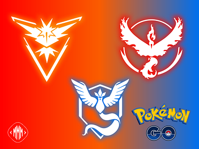 POKEMON GO LOGO TEAM branding desain desainlogo design illustration logo logodesign minimal pokemon ui vector