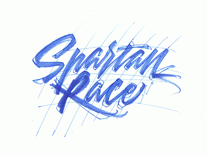 Spartan Race Logo Edit Montage art brush calligraphy design letter lettering letters logo logo design script type typography