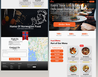 Restaurant web design adobe xd photoshop web design