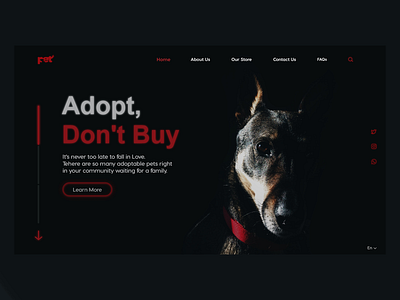 Pet adoption - Landing page