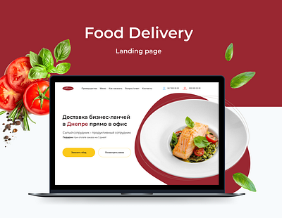 Food delivery Landing page design minimal ui ux