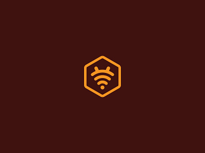 Bee art bee creative design icon logo minimal minimalism wifi