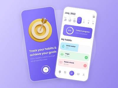 Habit Tracker App app app design daily goal habit interface ios mobile productivity tracker ui ux