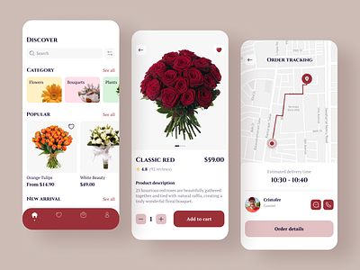 Flower delivery app app app design delivery design e commerce flower flower delivery app interface ios mobile mobile app mobile application ui ux