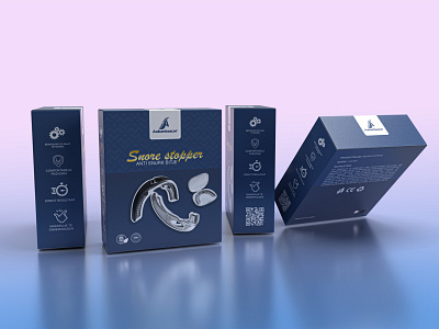 Anti Snore Mouth guard Box Packaging Design | package_byte 3d box a box design branding design illustration label and packaging design modern packaging package design packaging mockup professional packaing
