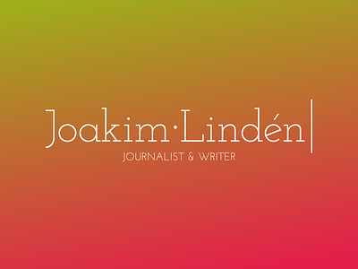 Joakim digital journalist logo simple typography writer