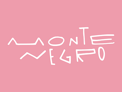 monte lettering logo montenegro pink sign trip