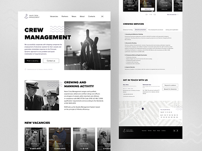 Crew management site in minimorphism crew managment design logo seaman typography ui ux web web design