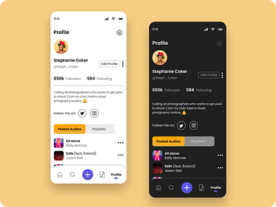 A User Profile UI app design ui ux