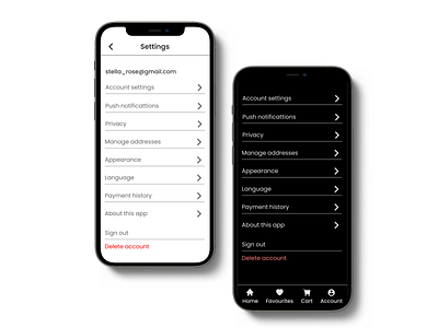 Settings Page UI