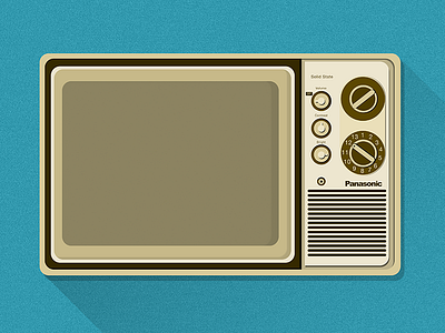 Flat Retro Panasonic TV Illustration flat icon illustration panasonic retro tv