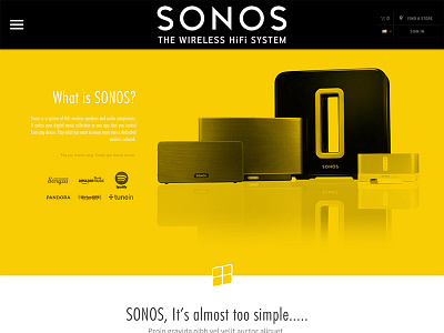 Sonos - Remix flat photoshop cc 2014 sonos ui design web design yellow