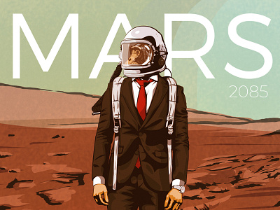 Mars 2085 2085 adobe design elonmusk exploration explore illustration illustrator mars photoshop space
