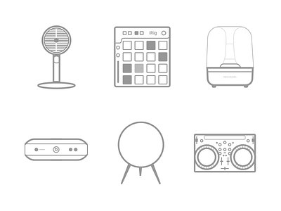 Audio & Music Icons accessories audio icons music sketch 3