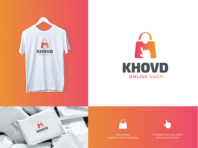 Khovd Online Shop branding logo logotype online shop online store shopping shopping app shopping bag
