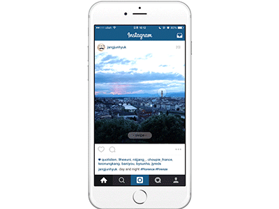 Instagram swipe view concept