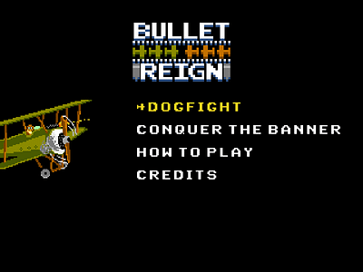 Bulletreign Main Menu (WIP) dogfight nes pixel plane