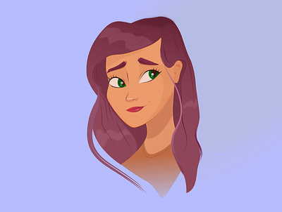 Girl with the purple hair flat illustration illustration illustrator vector art