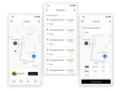 Cairo Cab - Car Booking App graphic design ui ux