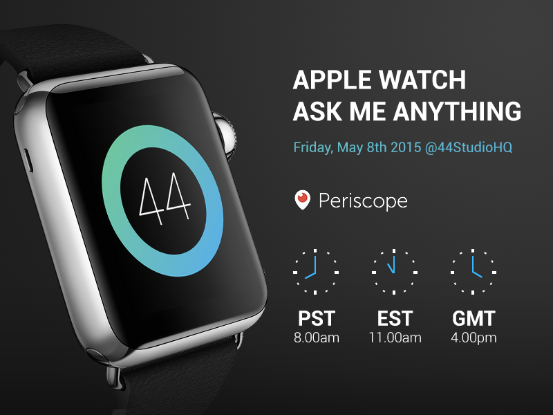 AMA Apple Watch apple watch live periscope studio 44studio ask me anything ama