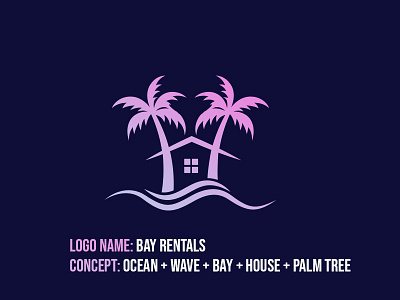 BAY RENTALS LOGO ( BAY + HOUSE + PALM ) branding journey