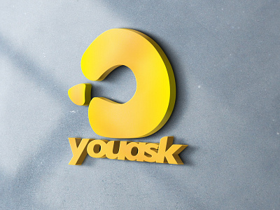 youask app logo minimal round yellow