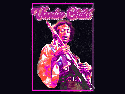 Voodoo Child guitarist jimi jimi hendrix music neon pink retro voodoo