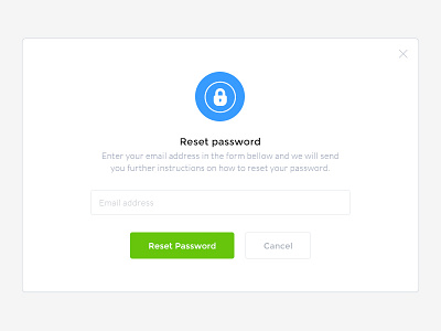 Reset Password app flat key lock modal window password reset ui ux