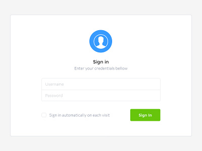 Sign In app credentials flat login modal window sign in ui ux web app