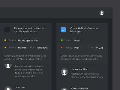 Tasks - Dark Mode