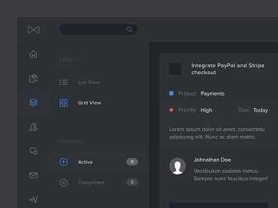 Tasks - Dark Mode (Sketch) admin dark dark mode dashboard free freebie project management sketch tasks ui web app