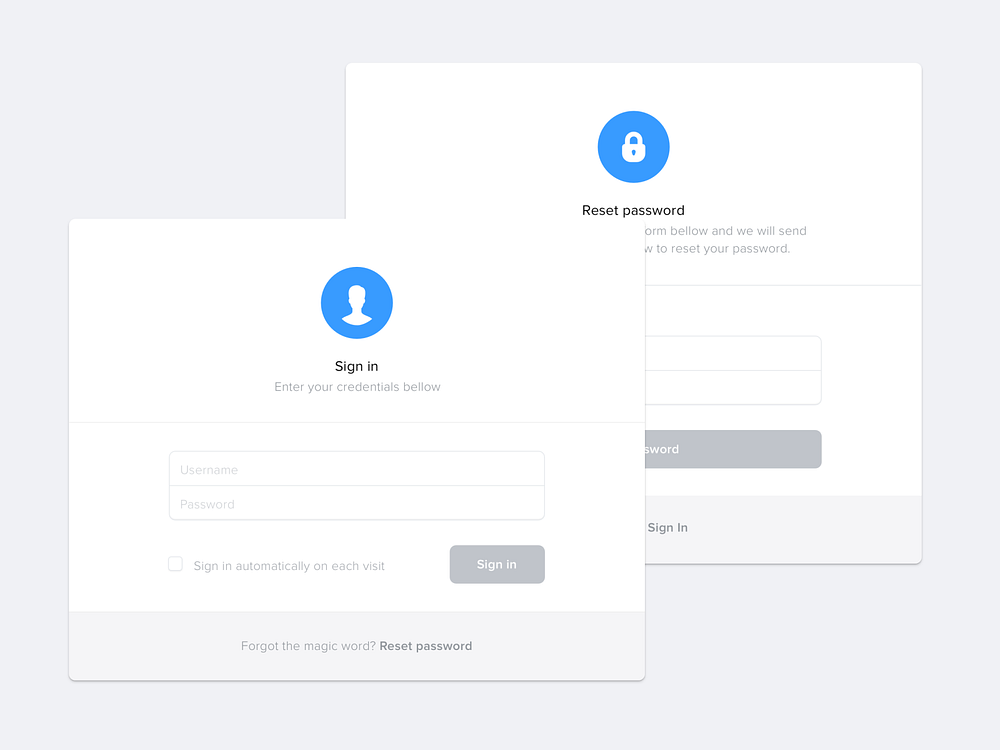 Auth Cards by Dimitar Rusev on Dribbble