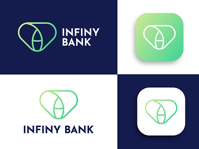 Infiny Bank Logo bank banking branding digital wallet flat icon logo minimal modern ui