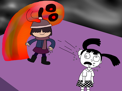 snowball digital art fan art fanart funny illustration kyukyu kun kyuukyuu kun mafurako monoko snowball yume nikki