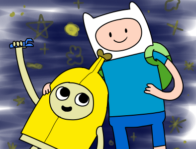 cool banana adorable adventure time banana man cartoon cute digital art fan art fanart finn mertens finn the human friends friendship illustration