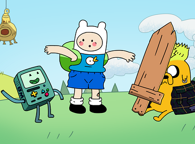 hahaha who is that adorable adventure time bmo cartoon cute digital art fan art fanart finn mertens finn the human friends friendship illustration jake the dog wholesome