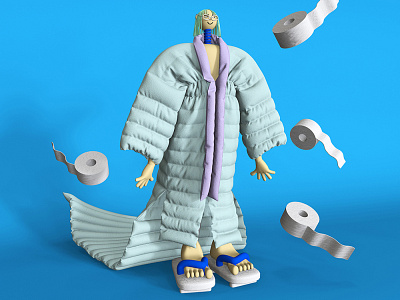 Quarantine Vibes 3d character cinema4d design illustration marvelousdesigner