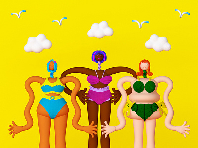 Hot Girl Summer 3d animation character characterdesign illustration marvelousdesigner