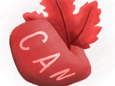 We Can can canada canadian illustration leaf mit mitten painterly red