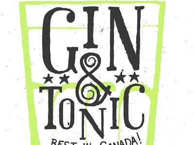 Gin & Tonic colour drink fun green lettering lime summer texture