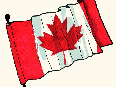 Canadian Flag Illustration canada canadian flag illustration offset texture vintage