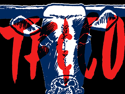 TF&CO design submission bull contest design hand lettering print texture typography