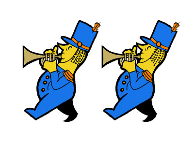 The Merry Marching Twin Trumpet Players design illustration peanut texture