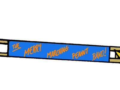 The Merry Marching Long Trombone Player design illustration peanut texture